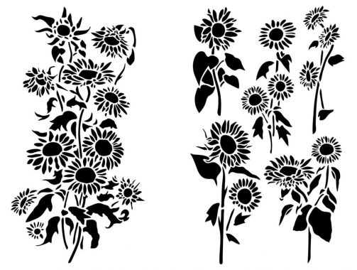 stencil-floreali-girasoli